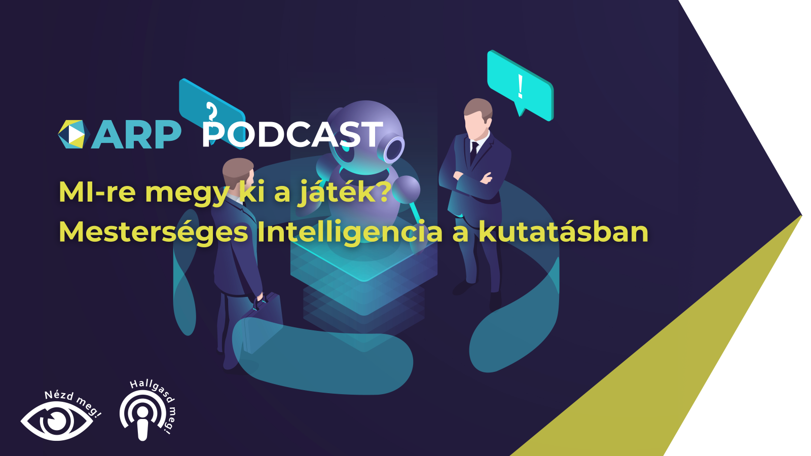 Két ember beszélget egy robottal