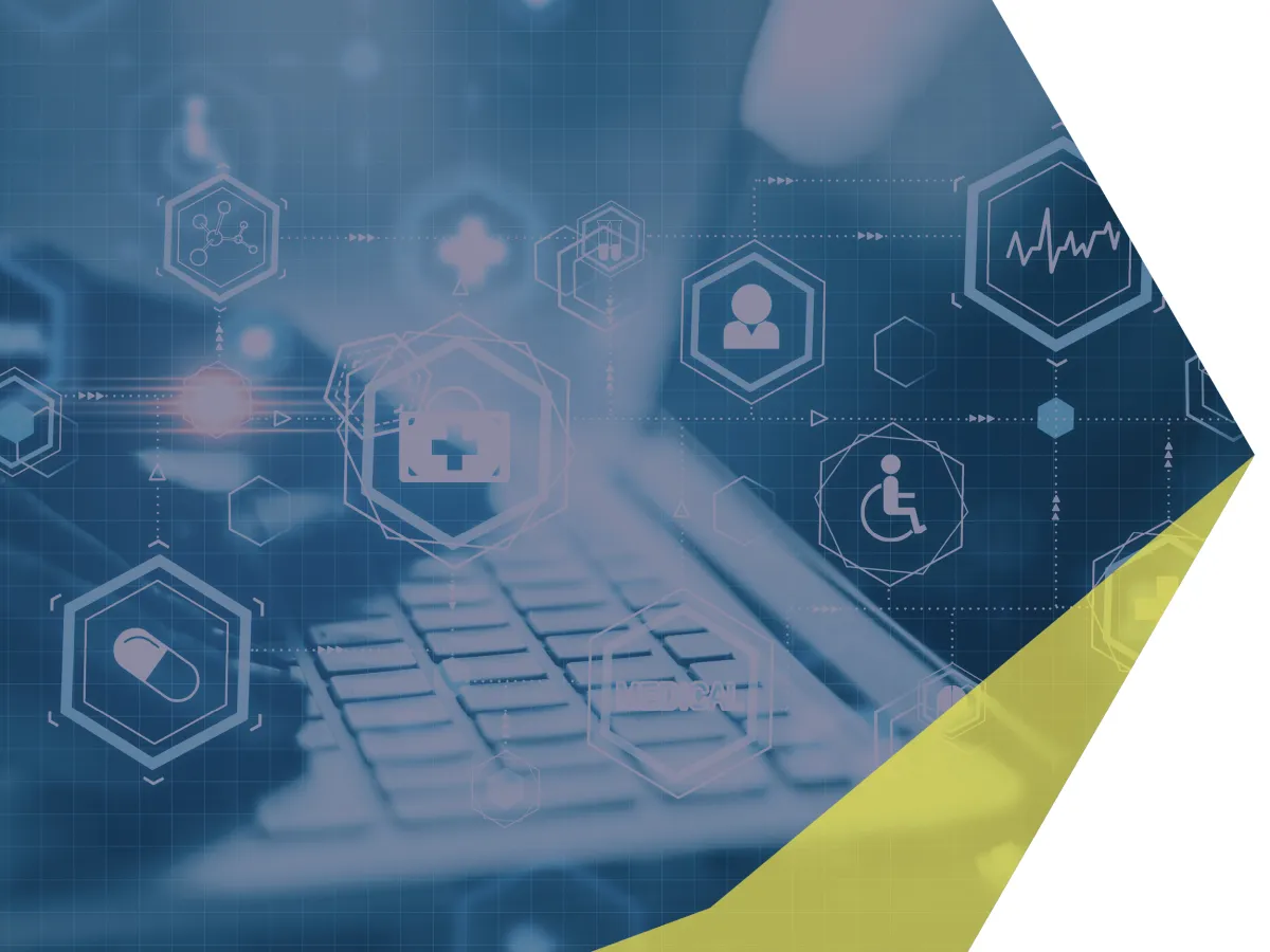 Billentyűzet és egészségüggyel kapcsolatos ikonok